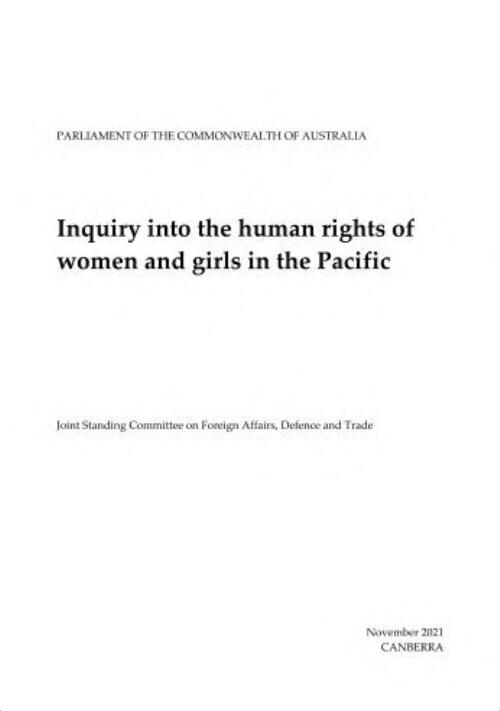 Inquiry into the human rights of women and girls in the Pacific