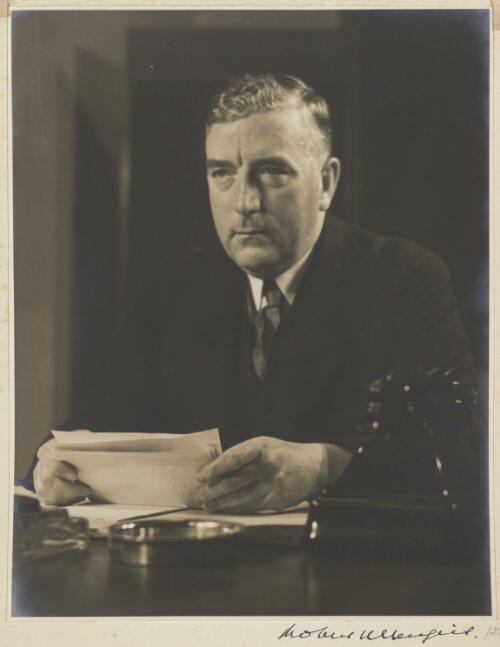 Prime Minister R.G. Menzies delivering the radio broadcast of the Declaration of War, 3 September 1939