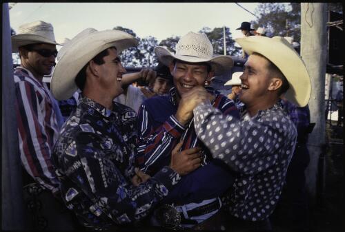 Young rodeo cowboys at Wingham Rodeo, Wingham, New South Wales, approximately 1997 / Philip Gostelow