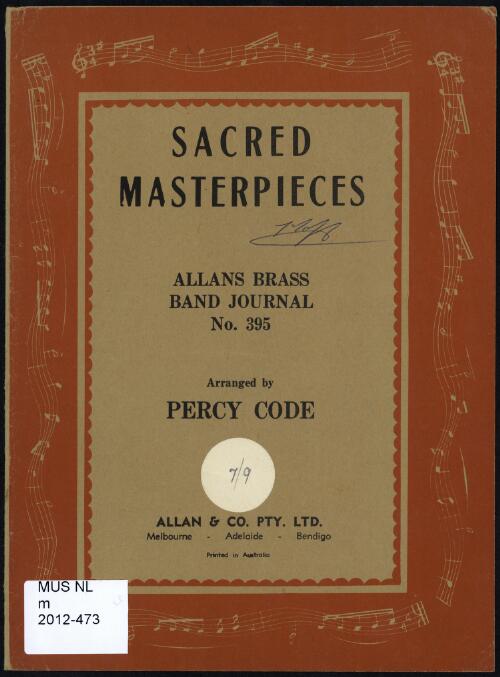 Sacred masterpieces [music] / arranged by Percy Code