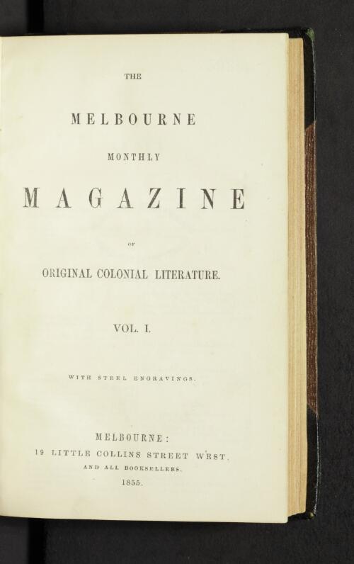 The Melbourne monthly magazine of original colonial literature