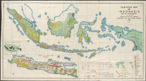 Vegetation map of Indonesia, scale 1:2 500 000 / composed by the Planning Department of the Forest Service, 1950, under supervision of L.W. Hannibal