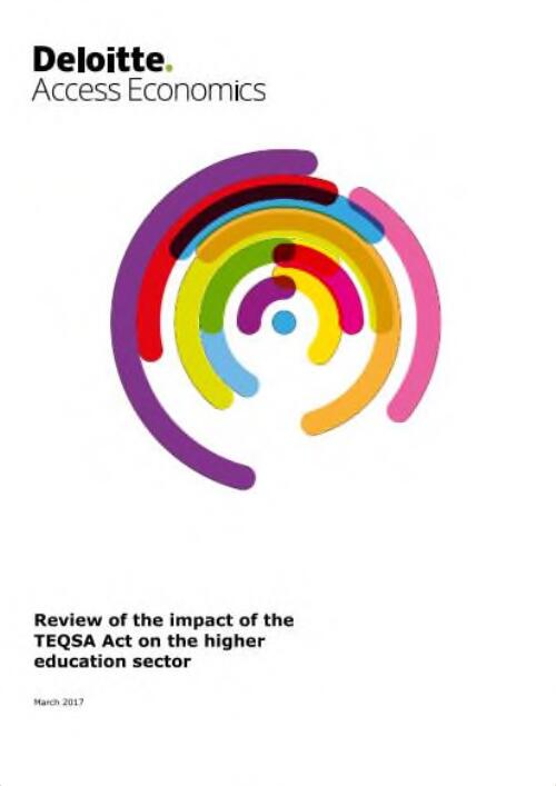 Review of the impact of the TEQSA Act on the higher education sector / Deloitte Access Economics