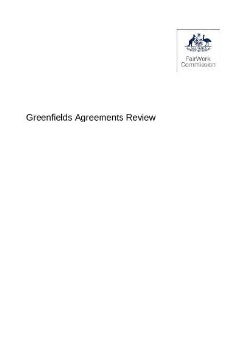 Greenfields agreements review