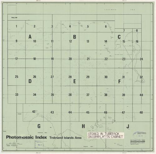 Photomosaic index [cartographic material] : Trobriand Island area / prepared by Amoco Australia Exploration Company