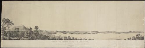 View of the country round Hobart Town in Van Diemen's Land [picture] / reduced on zinc by G. Scharf from a drawing by Lycett in the collection of Professor Buckland at Oxford