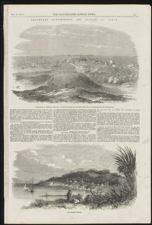 Fremantle in Western Australia, Rottnest Island, the proposed new convict establishment, in the distance [picture]