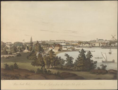 New South Wales, view of Sydney from the east side of the cove. No. 1 [picture] / J. Eyre del., Clark sculp
