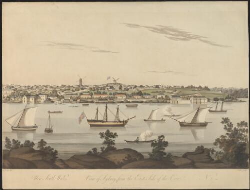 New South Wales, view of Sydney from the east side of the cove. No. 2 [picture] / J. Eyre del., Clark sculp