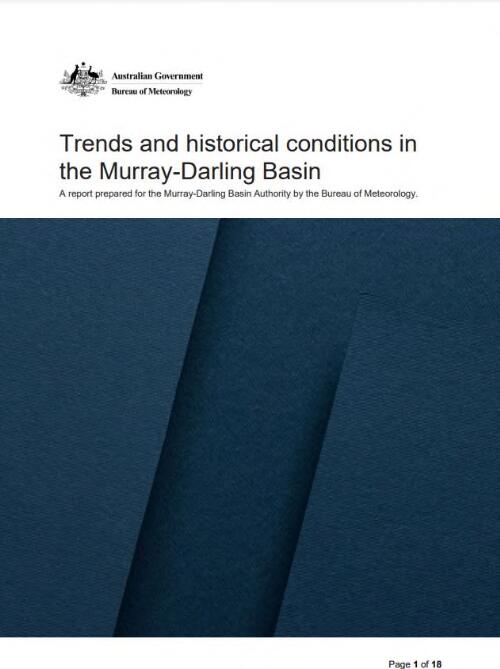 Trends and historical conditions in the Murray-Darling Basin : a report prepared for the Murray-Darling Basin Authority / by the Bureau of Meteorology