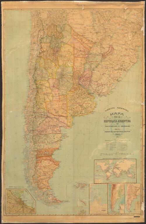 Mapa de la Républica Argentina / preparado e impresso por el Instituto Geográfico Militar 1945