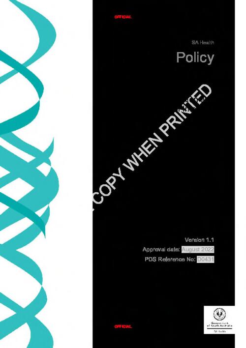 Policy : declaration and management of interests / SA Health