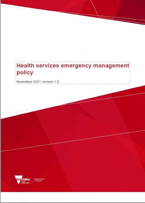 Health services emergency management policy