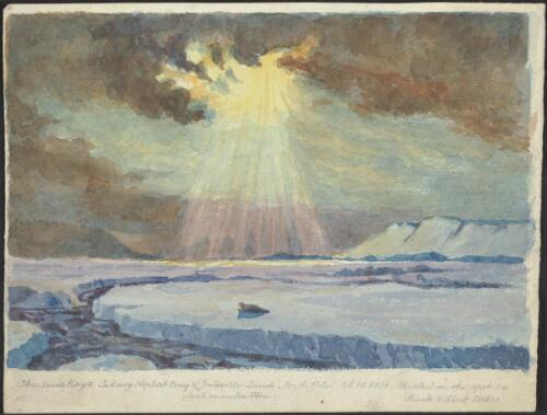 The sun's rays, Sidney Herbert Bay & Joinville Land, South Pole, Feb. 10, 1902 [picture] / sketched on the spot by Frank Wilbert Stokes