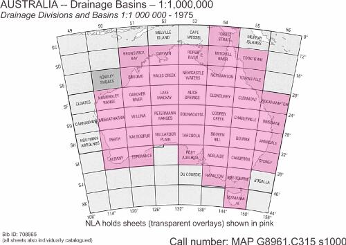 Drainage divisions and basins 1:1 000 000 [cartographic material] : [Australia] / data prepared by Geographic Section, DNM