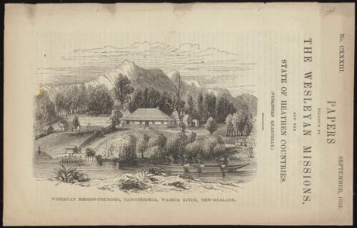 Wesleyan mission premises, Tangiteroria, Wairoa River, New Zealand [picture] / E. Whimper sc