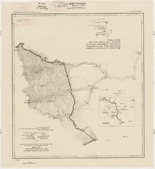 Map of the Djagoei-Territory and the agreed boundary [cartographic material] / surveyed by Captain D.W. Buys : drawn and heliozineographed at the Ordnance Survey