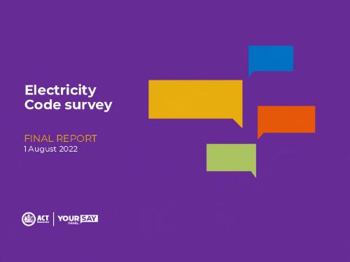 Electricity code survey : final report, 1 August 2022