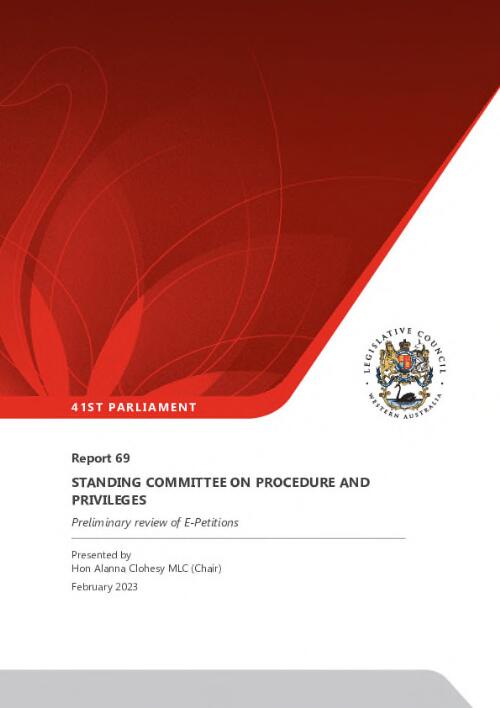 Preliminary review of e-petitions / presented by Hon Alanna Clohesy MLC (chair)