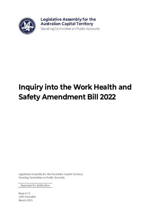 Inquiry into the Work Health and Safety Amendment Bill 2022