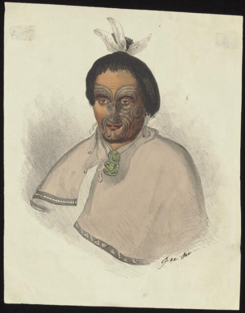Feedee, a New Zealand chief [picture] / Engelmann, G.C. & Co