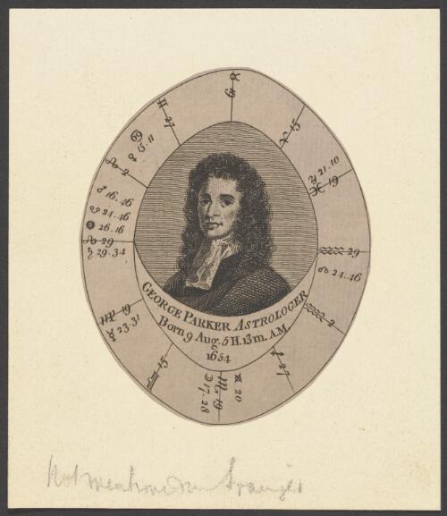 George Parker astrologer, born 9 Aug. 5h. 13m. a.m., 1654 [picture]