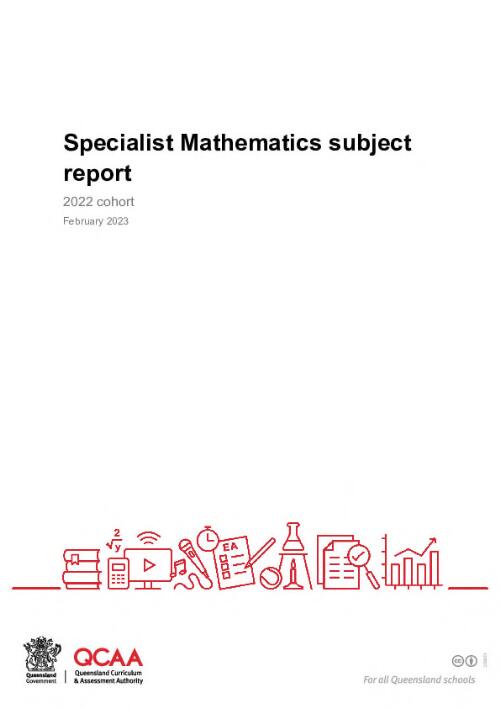 Specialist Mathematics subject report : 2022 cohort