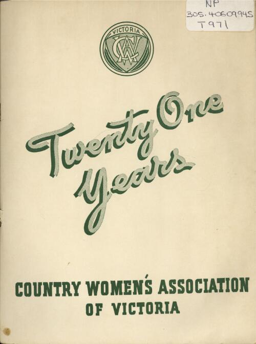 Twenty-one years : a brief history of the Association since it was founded in 1928