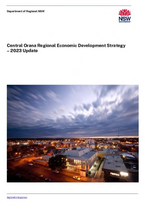 Central Orana regional economic development strategy - 2023 update / Department of Regional NSW