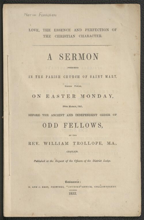 Papers of Reverend William Trollope, 1849-1856 [manuscript]