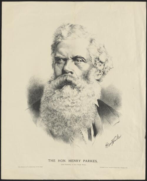 The Hon. Henry Parkes, Chief Secretary of New South Wales [picture] / M.S.; Gibbs, Shallard and Co. lithographers
