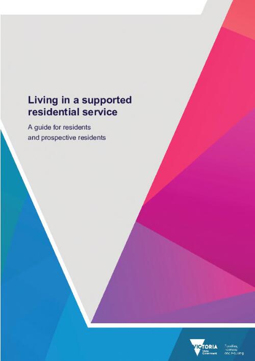 Living in a supported residential service : a guide for residents and prospective residents