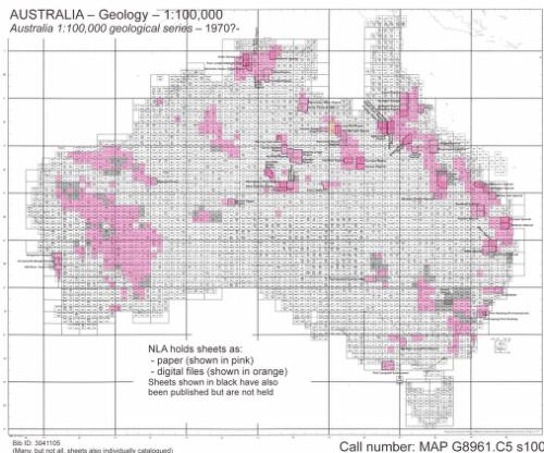 Australia 1:100000 geological series / published by the Bureau of Mineral Resources, Geology and Geophysics [and the various Geological Surveys]