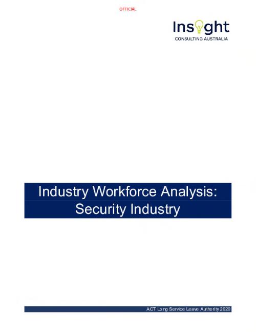 Industry workforce analysis : security industry