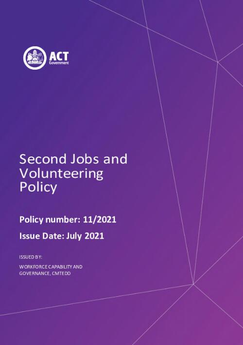 Second jobs and volunteering policy