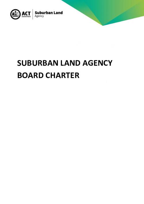 Suburban Land Agency board charter