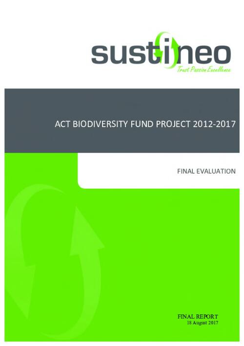 ACT biodiversity fund project 2012-2017 final evaluation