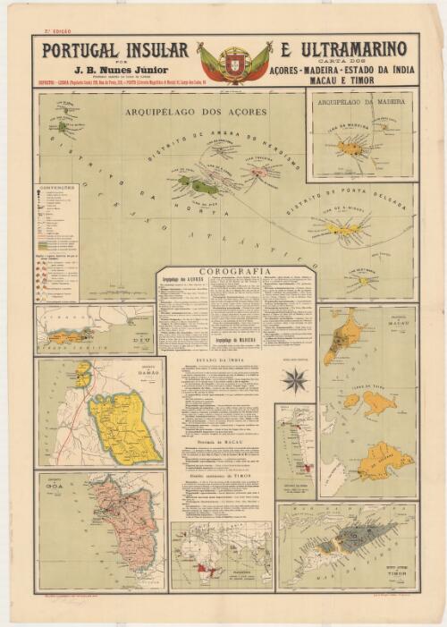 Portugal insular e ultramarino [cartographic material] : carta dos Açcores, Madeira, Estado da Índia, Macau e Timor / por J. B. Nunes Júnior