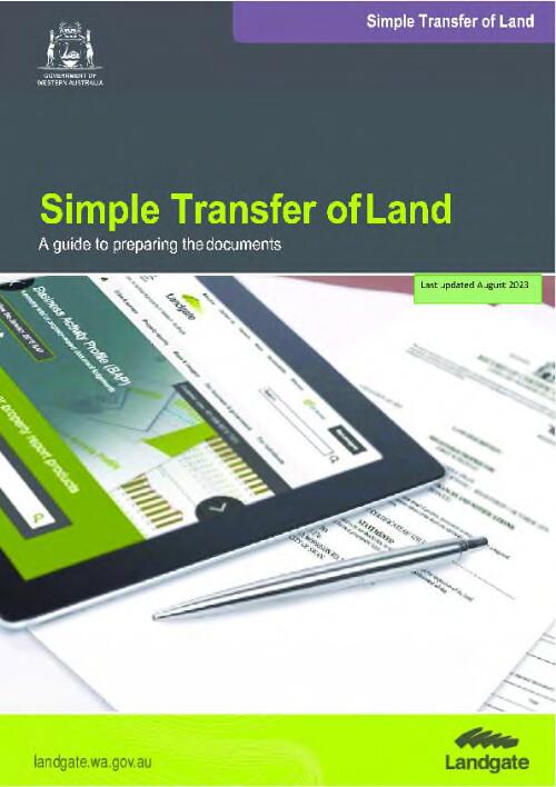 Simple transfer of land : a guide to preparing the documents