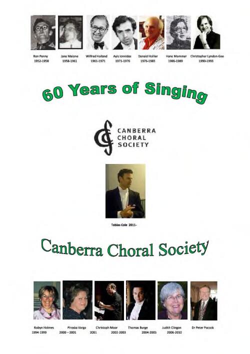 60 years of singing Canberra Choral Society