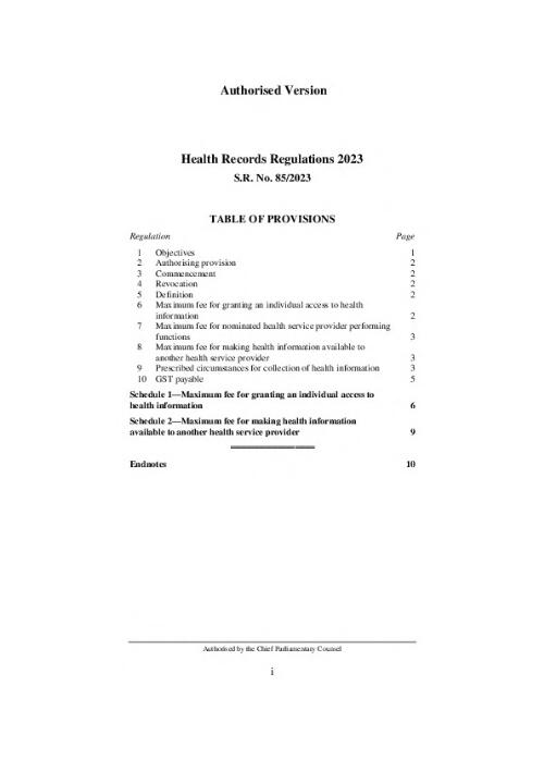 Health Records Regulations 2023