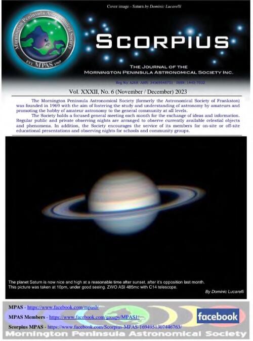 Scorpius : The Journal of the Mornington Peninsula Astronomical Society Inc