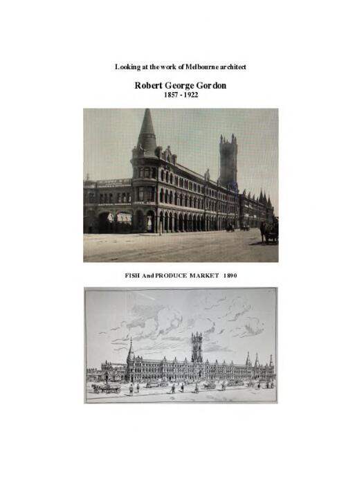Robert George Gordon architect : Fish and Produce Market 1890