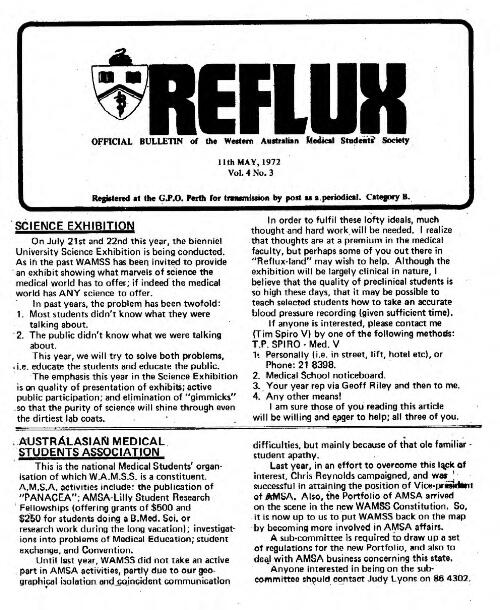 Reflux : official bulletin of the Western Australian Medical Students' Society