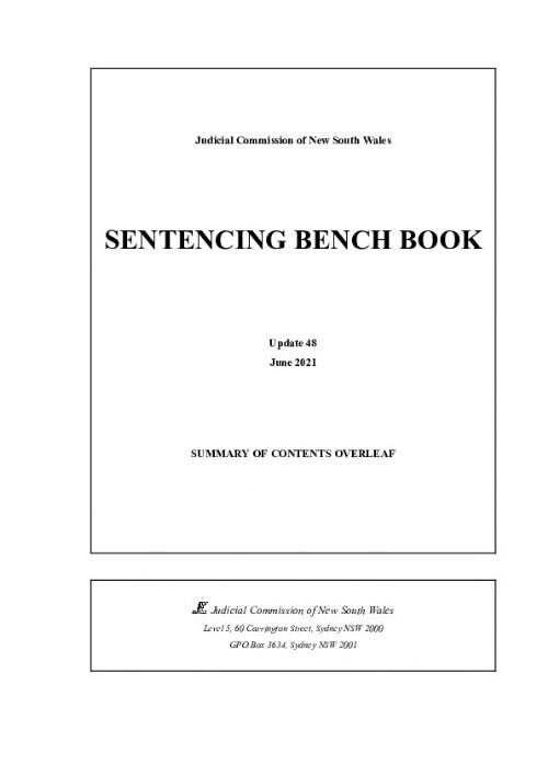 Sentencing bench book / Judicial Commission of New South Wales