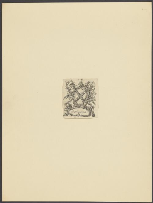 Chippendale armorial style bookplate created for Alexander Dalrymple [picture]