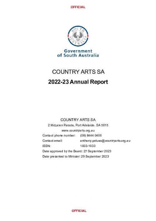 Annual report / Country Arts SA
