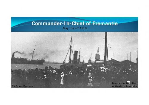 Presentation on The Commander-In-Chief of Fremantle