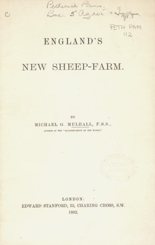 England's new sheep-farm / by Michael G. Mulhall