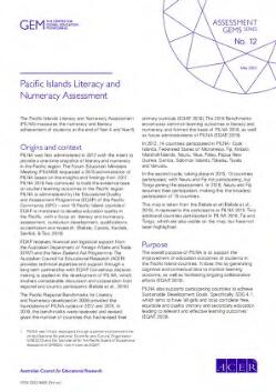 Pacific Islands Literacy and Numeracy Assessment.